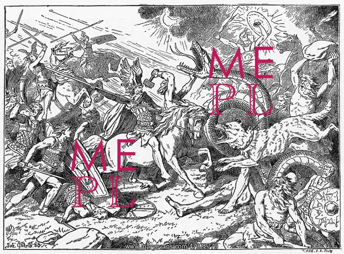  : Ragnark. A depiction of Ragnarck, the Doomsday of the Teutons
