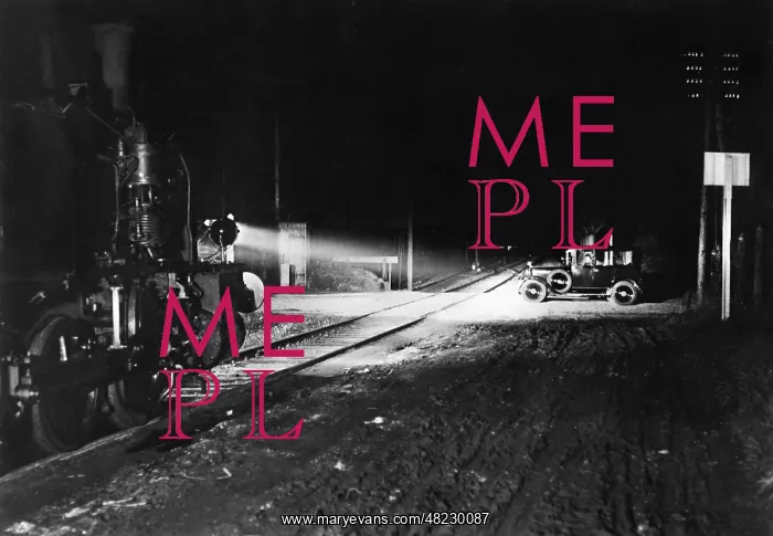 : Railroad crossing, 1929 : Railroad crossing, 1929