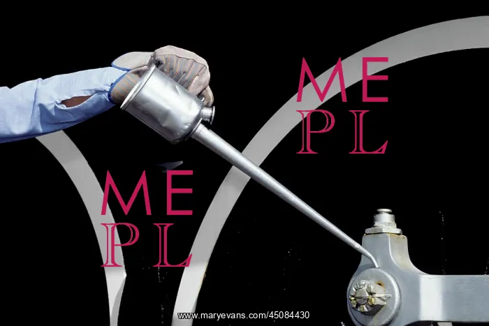 : Railroad Engineer Holding Long Spout Oil Can : Railroad Engineer Holding Long Spout Oil Can