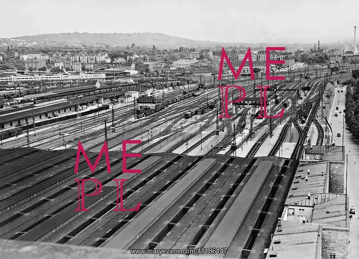 : Railroad tracks of the Stuttgart Central Station : Railroad tracks of the Stuttgart Central Station