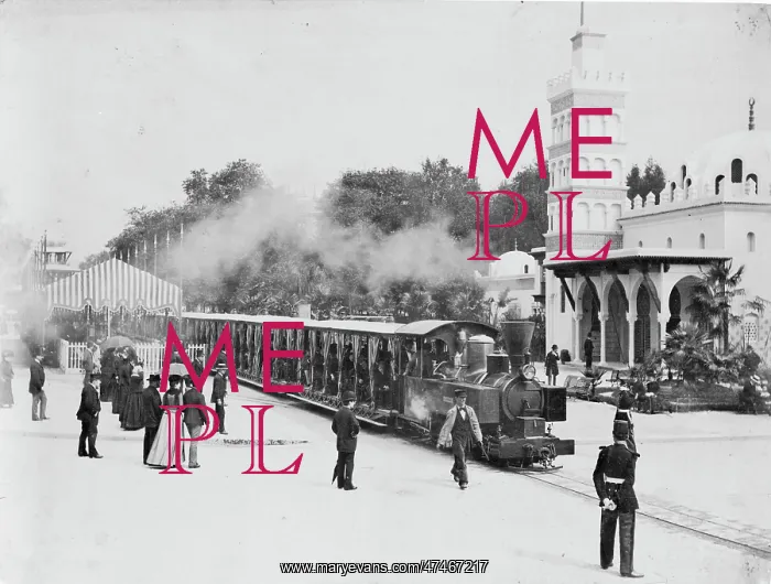 : Railroad train at the Paris Exposition, 1889 : Railroad train at the Paris Exposition, 1889