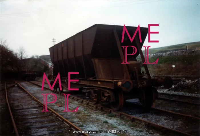 : Railway Bogie Hopper Wagon, Tunstead Quarry, Derbyshire : Railway Bogie Hopper Wagon, Tunstead Quarry, Derbyshire