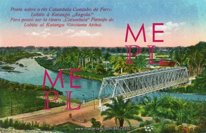 : Railway bridge over River Catumbela, Angola, West Africa : Railway bridge over River Catumbela, Angola, West Africa