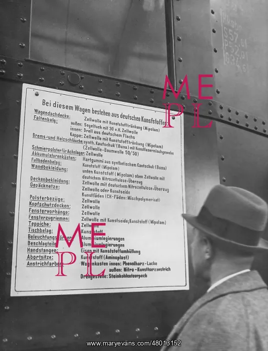 : Railway carriage from materials produced in Germany, 1937 : Railway carriage from materials produced in Germany, 1937