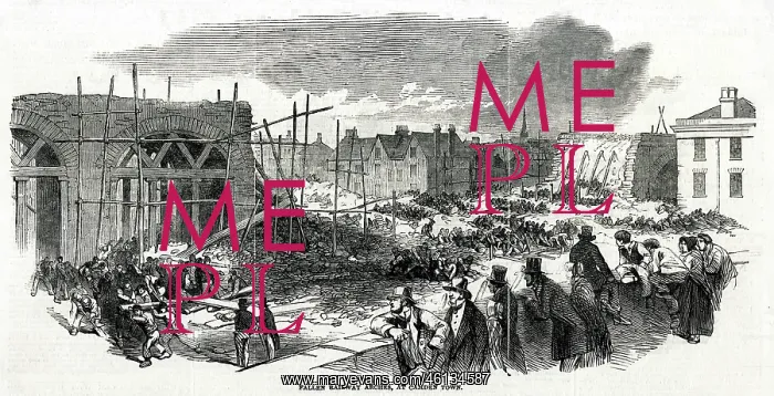 : Railway construction accident, Camden Town, London 1849 : Railway construction accident, Camden Town, London 1849