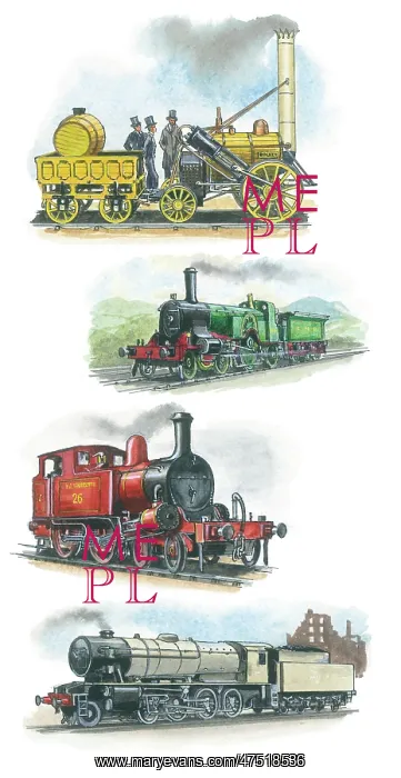 : Railway Engines - Stephenson's Rocket etc : Railway Engines - Stephenson's Rocket etc