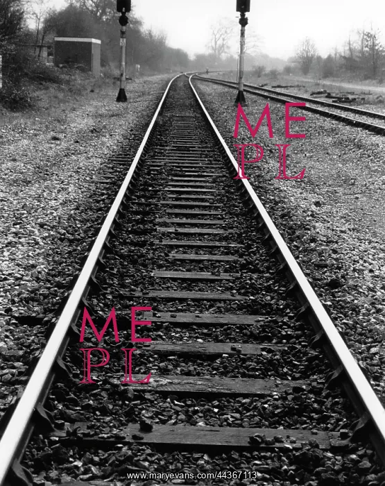: Railway line disappearing into the distance : Railway line disappearing into the distance