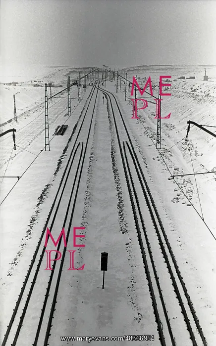 : Railway line in the snow : Railway line in the snow
