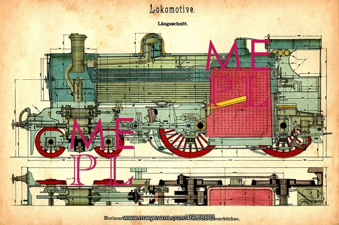 : railway, locomotive, cross section, construction : railway, locomotive, cross section, construction