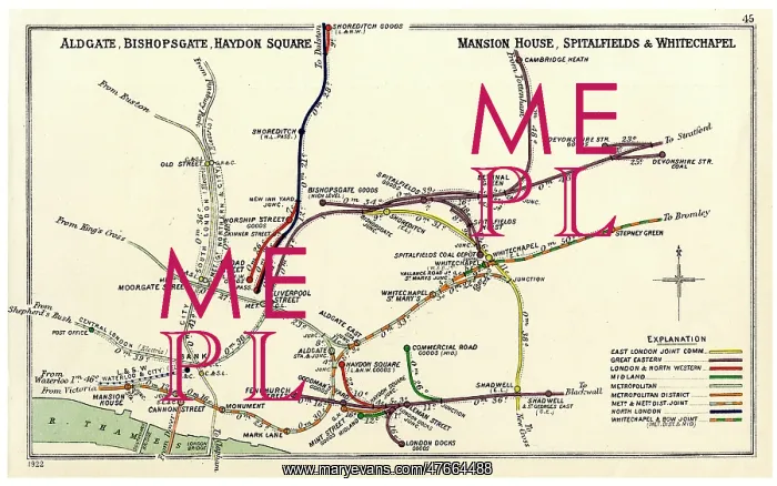 : Railway map, Aldgate, Bishopsgate, Haydon Square, London : Railway map, Aldgate, Bishopsgate, Haydon Square, London