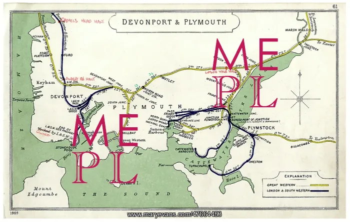 : Railway map, Devonport & Plymouth : Railway map, Devonport & Plymouth