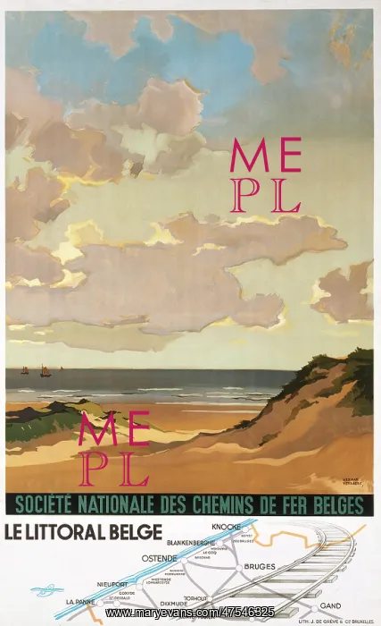 : Railway Poster - Coastal Belgium : Railway Poster - Coastal Belgium