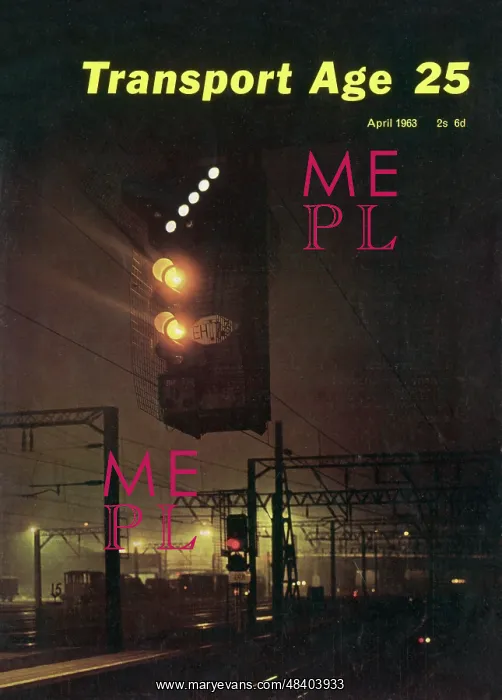 : Railway signal at night : Railway signal at night
