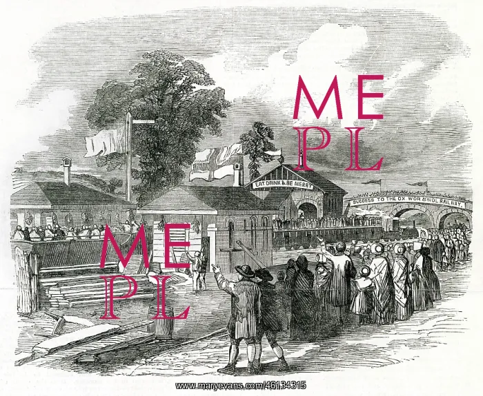 : Railway station at Evesham, Worcestershire 1852 : Railway station at Evesham, Worcestershire 1852
