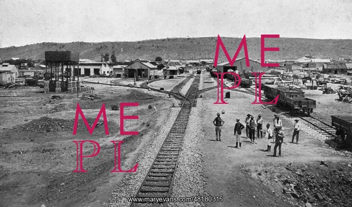 : The railway station of Ladysmith, 1899 : The railway station of Ladysmith, 1899