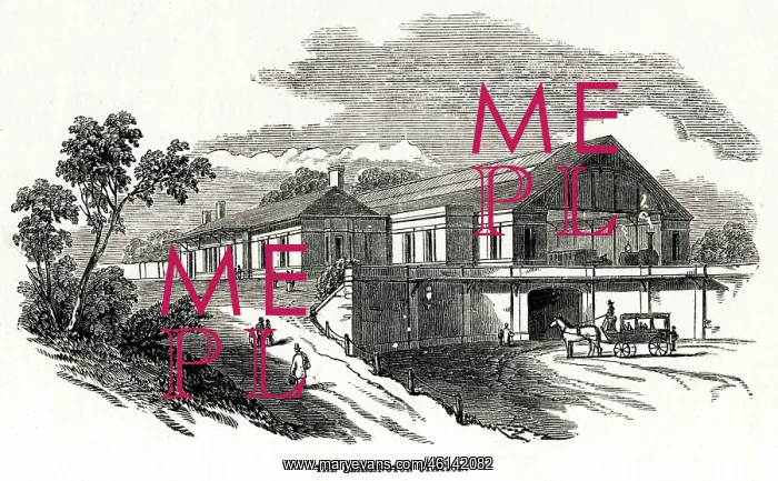 : Railway station at Leamington (Spa), Warwickshire 1852 : Railway station at Leamington (Spa), Warwickshire 1852