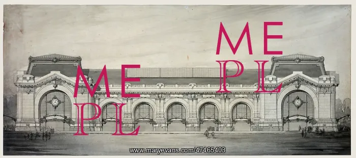 : Railway station, possibly Gare d'Orsay, Paris, France. Eleva : Railway station, possibly Gare d'Orsay, Paris, France. Eleva