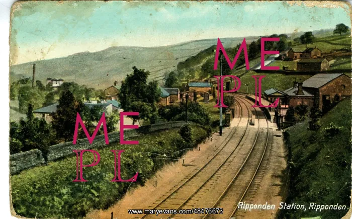 : Railway Station, Ripponden, Yorkshire : Railway Station, Ripponden, Yorkshire