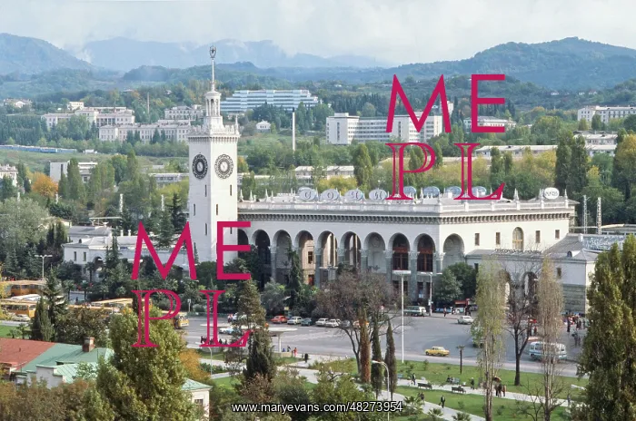 : Railway station in Sochi, 1979 : Railway station in Sochi, 1979