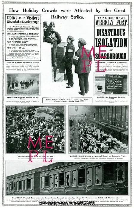 : Railway strike 1911: Affecting holiday crowds : Railway strike 1911: Affecting holiday crowds