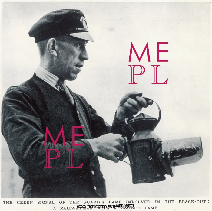 : Railwayman with black-out lamp : Railwayman with black-out lamp