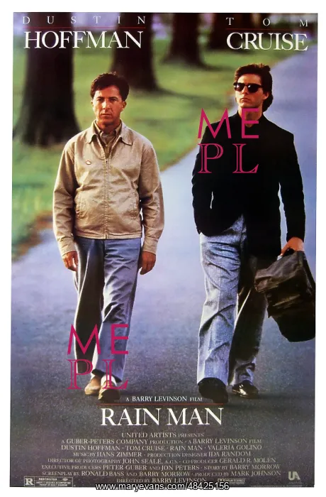 : Rain Man starring Dustin Hoffman and Tom Cruise : Rain Man starring Dustin Hoffman and Tom Cruise