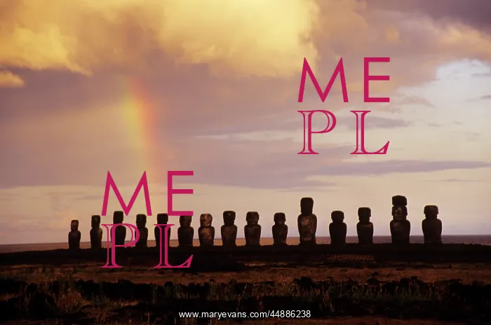 : Rainbow above Ahu Tongariki, Easter Island, Chile : Rainbow above Ahu Tongariki, Easter Island, Chile