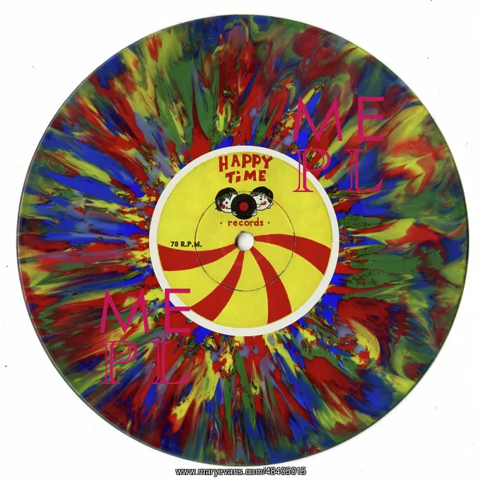 : Rainbow design vinyl single record, side 1 : Rainbow design vinyl single record, side 1