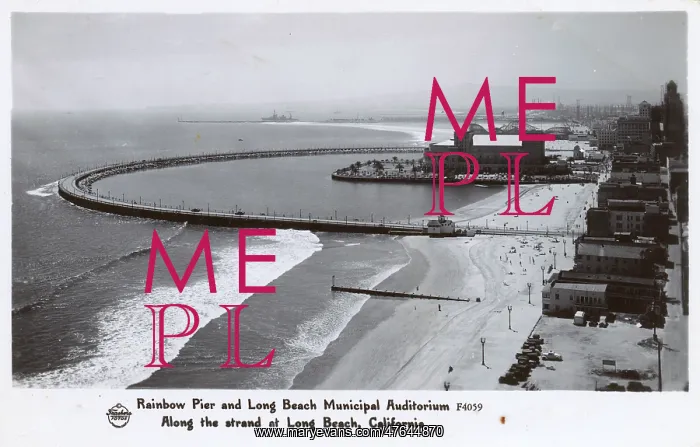 : Rainbow Pier and auditorium, Long Beach, California, USA : Rainbow Pier and auditorium, Long Beach, California, USA
