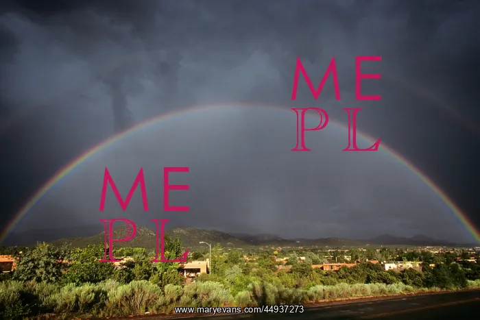 : Full Rainbow and Storm Over Santa : Full Rainbow and Storm Over Santa