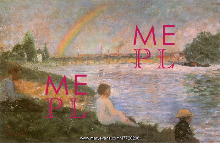 : The Rainbow, study for Bathers, by Georges Seurat : The Rainbow, study for Bathers, by Georges Seurat