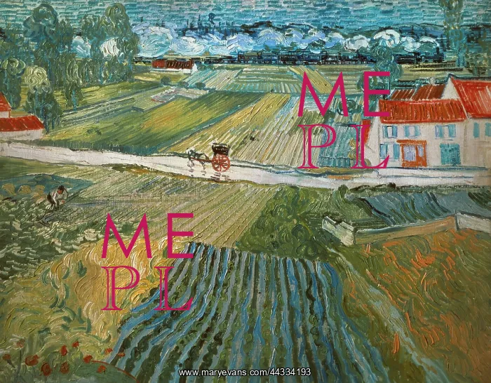 : Rainy landscape near Auvers, by : Rainy landscape near Auvers, by