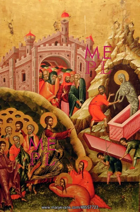 : The Raising of Lazarus. 16th century, by Onufri : The Raising of Lazarus. 16th century, by Onufri