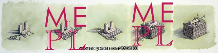 : Raising a lintel, Stonehenge : Raising a lintel, Stonehenge