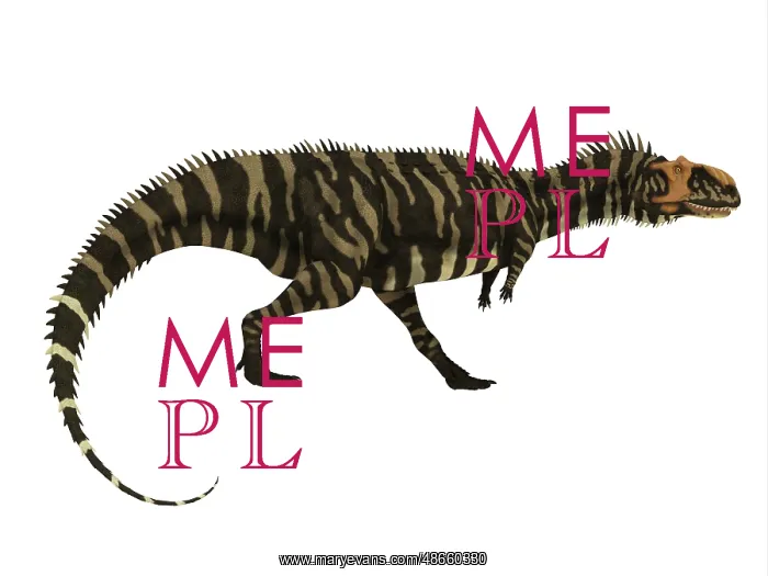 : Rajasaurus dinosaur, side profile : Rajasaurus dinosaur, side profile