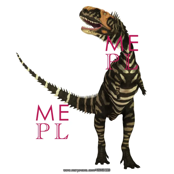  : Rajasaurus dinosaur, front view