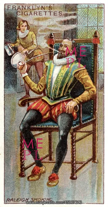 : RALEIGH SMOKING IN CHAIR : RALEIGH SMOKING IN CHAIR