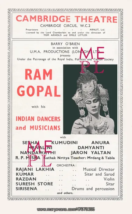 : Ram Gopal with his Indian Dancers and Musicians : Ram Gopal with his Indian Dancers and Musicians