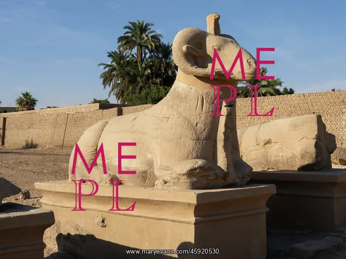 : Ram headed sphinx, Karnak Temple, Thebes, Luxor, Egypt : Ram headed sphinx, Karnak Temple, Thebes, Luxor, Egypt