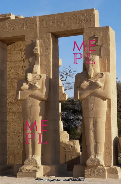: Rameseum. Pillars with osirian statues. Egypt : Rameseum. Pillars with osirian statues. Egypt