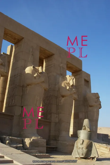 : Rameseum. Pillars with osirian statues. Egypt : Rameseum. Pillars with osirian statues. Egypt