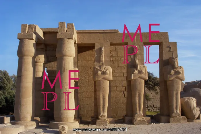 : Rameseum. Pillars with osirian statues. Egypt : Rameseum. Pillars with osirian statues. Egypt
