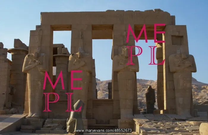 : Rameseum. Pillars with osirian statues. Egypt : Rameseum. Pillars with osirian statues. Egypt