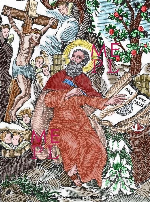 : Ramon Llull (1235-1316). Colored engraving : Ramon Llull (1235-1316). Colored engraving