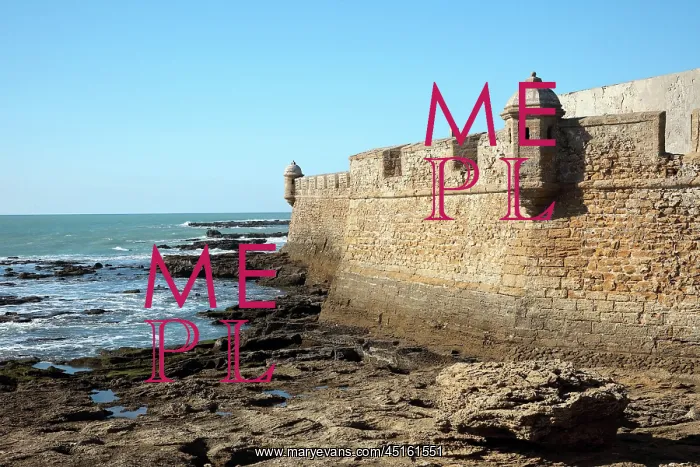 : Ramparts, Castillo de San Sebastian, Cadiz, Andalusia, Spain : Ramparts, Castillo de San Sebastian, Cadiz, Andalusia, Spain