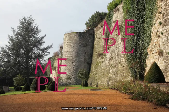 : Ramparts and defensive tower, castle of Chateau-Thierry : Ramparts and defensive tower, castle of Chateau-Thierry