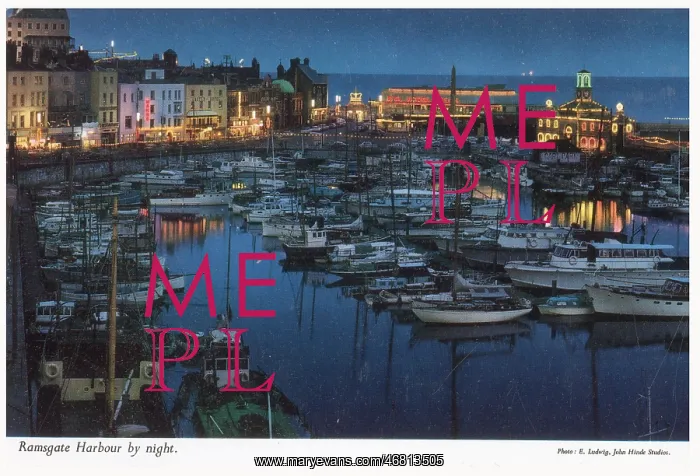 : Ramsgate Harbour by Night, Kent : Ramsgate Harbour by Night, Kent