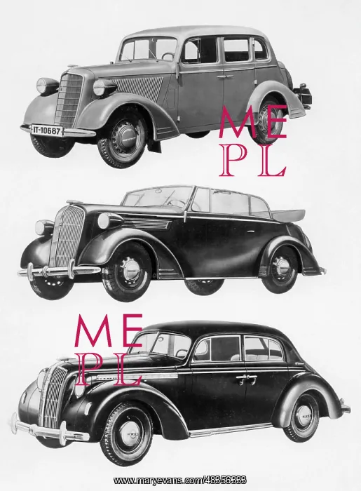 : Range of Opel models, 1937 : Range of Opel models, 1937