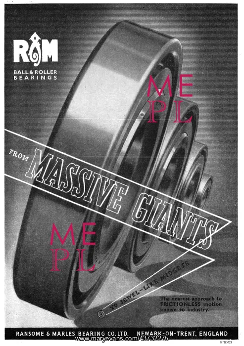 : Ransome & Marles Bearings 1950 : Ransome & Marles Bearings 1950