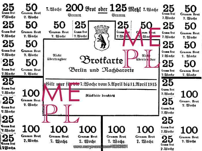 : Ration card from Berlin, 1915 : Ration card from Berlin, 1915